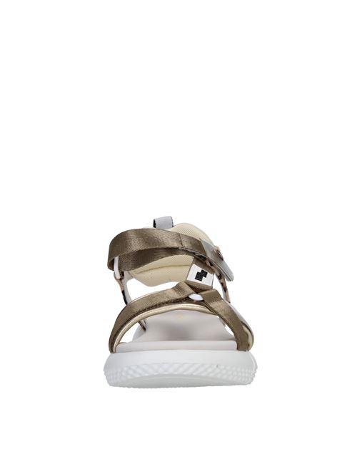 Cavallino sandals in leather, eco-leather and fabric ELENA IACHI | E1845 CAV.CHAMPAGNE